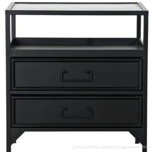 Set of 2 Nightstands Storage Drawer